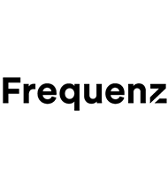 Das Frequenz-Logo ist in schwarzer Farbe gestaltet. Das "z" im Schriftzug wird leicht angeschnitten.