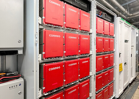 Two Commeo battery storage units are installed in the Wilo container.